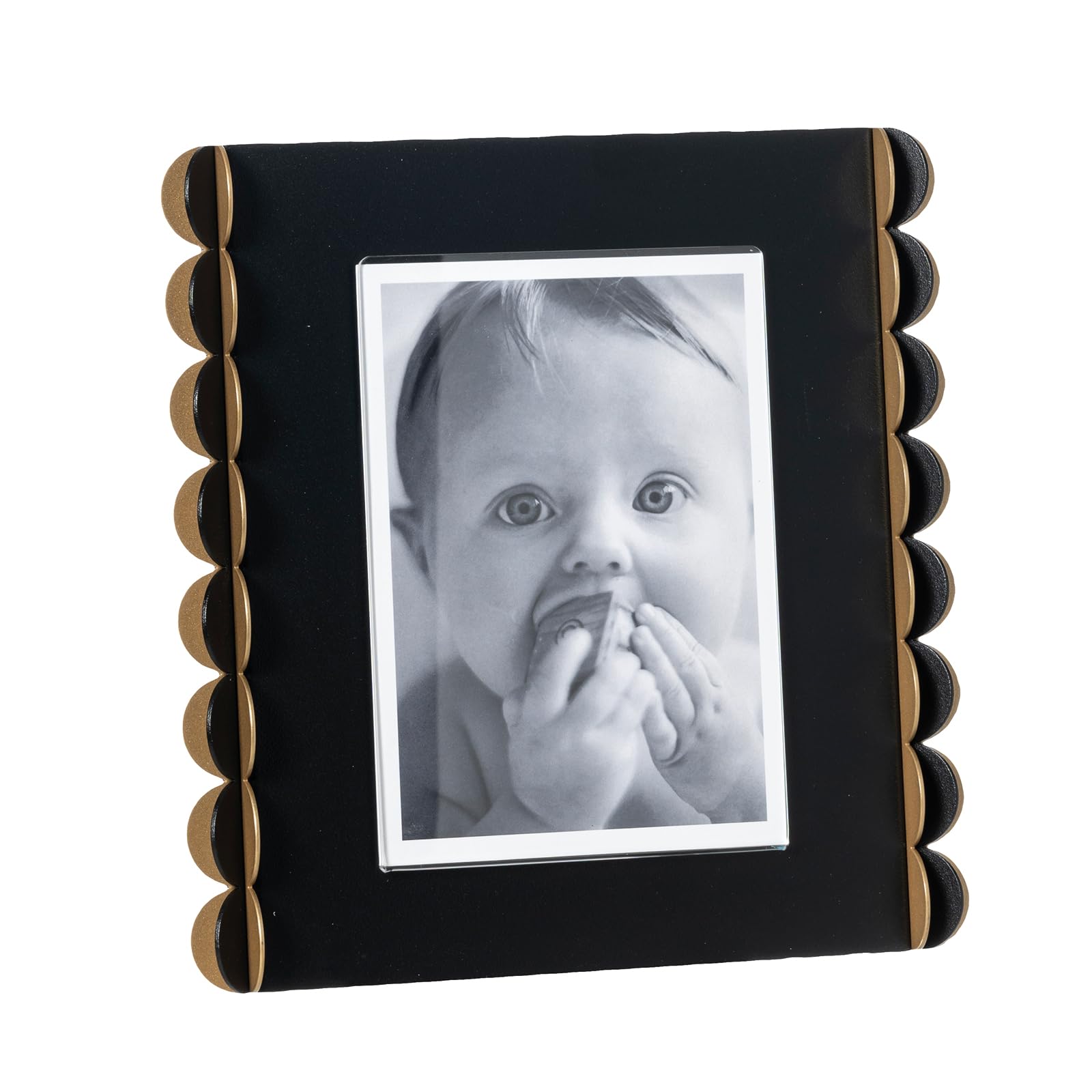 Arti & Mestieri Volans grande - Porta Foto di Design 100% Made in Italy - in Ferro, 23 x 24 cm (Nero, oro laccato, nero e oro laccato)