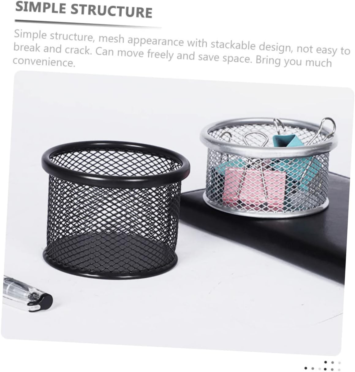 STOBOK 8pcs Mesh Paperclip Holder for Desk Sleek Storage Basket for Organizing Office Supplies Convenient Clips Container for Home and School Use