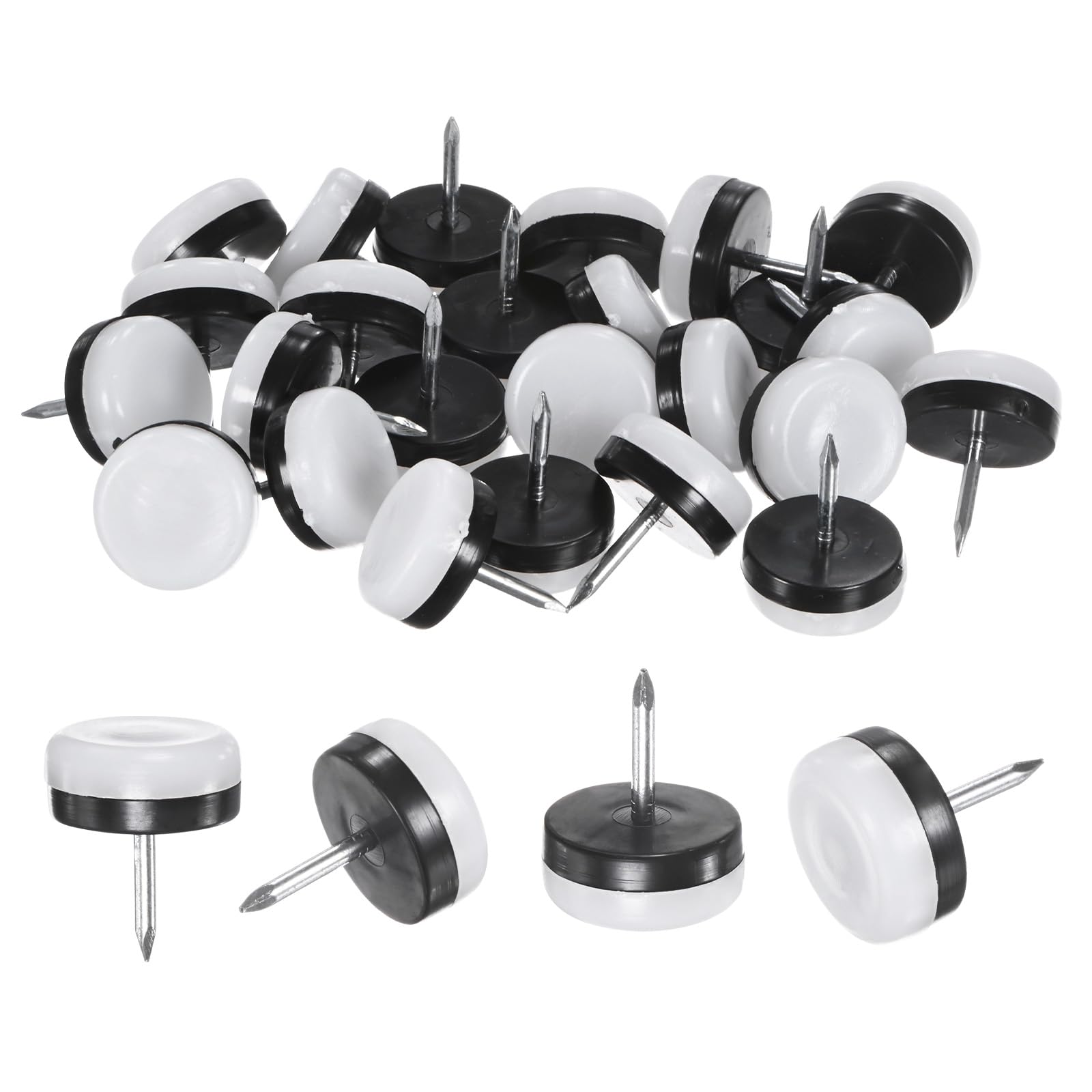 M METERXITY 24-Pack Furniture Sliders, 0.9" Nail-on Chair Leg Protectors for Hardwood Floors/Table/Chair/Wooden Floors