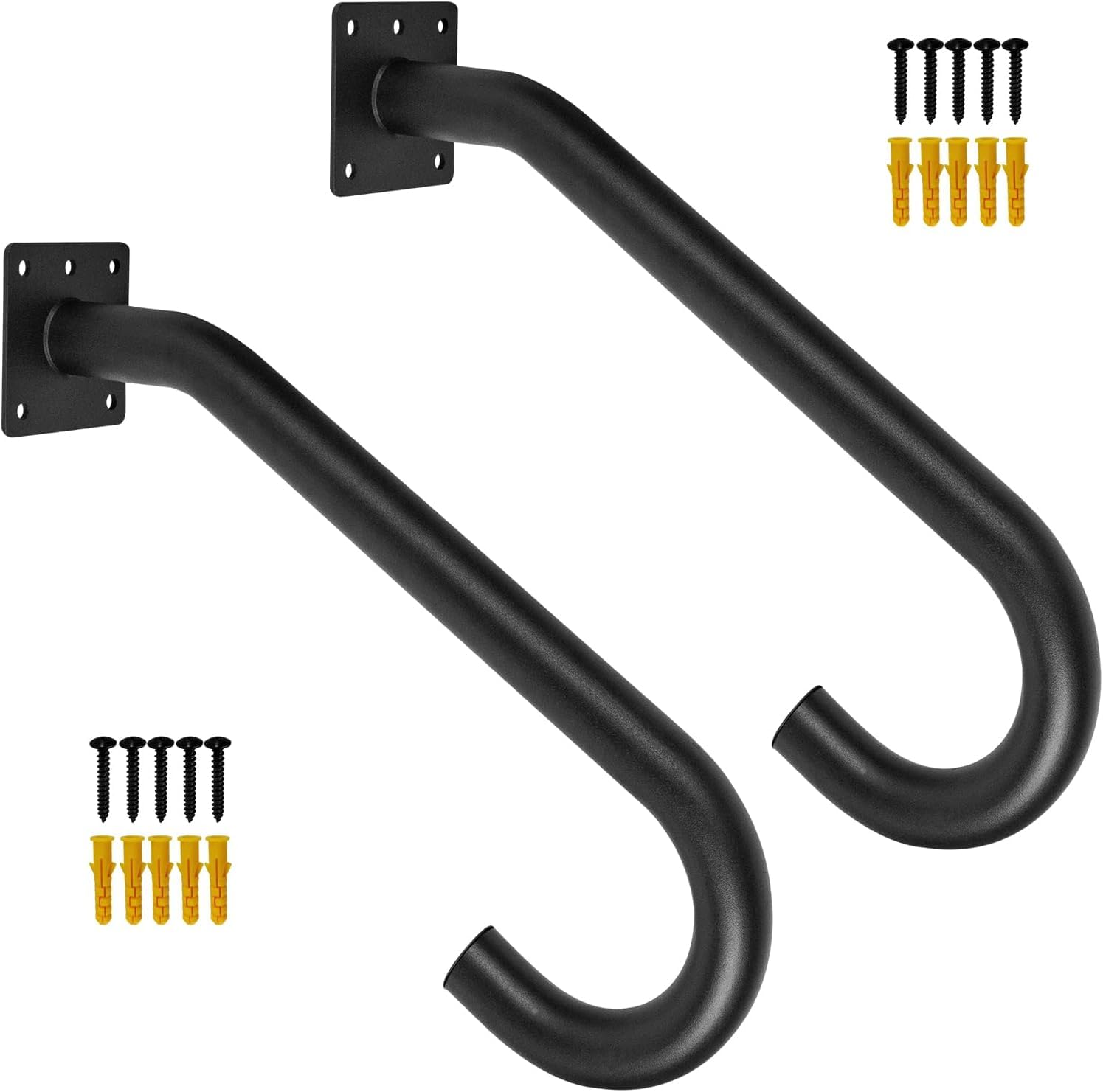 2 scale per corrimano a parete, da 1 a 2 gradini, corrimano per scale esterne, ringhiera di sicurezza a parete per giardino, garage, WC, veranda