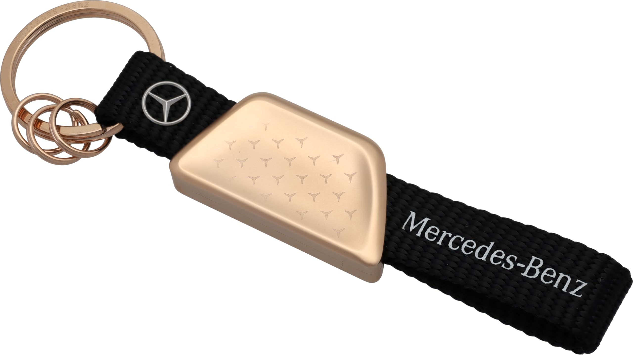 Mercedes-Benz Schlüsselanhänger roségoldfarben schwarz Edelstahl