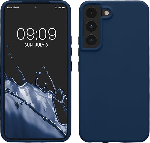 Miniatura 256 de kwmobile Funda Compatible con Samsung Galaxy S22 - Funda de teléfono de silicona TPU con acabado suave - Rojo Ruibarbo Piedra antigua,Azul