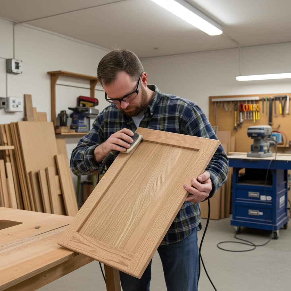 Puertas de repuesto de madera de roble macizo sin acabar, para recubrir cocina, cajones, alacenas, paneles de baño, estilo agitador, pintables, pintables, y perforables (18 x 12 pulgadas)