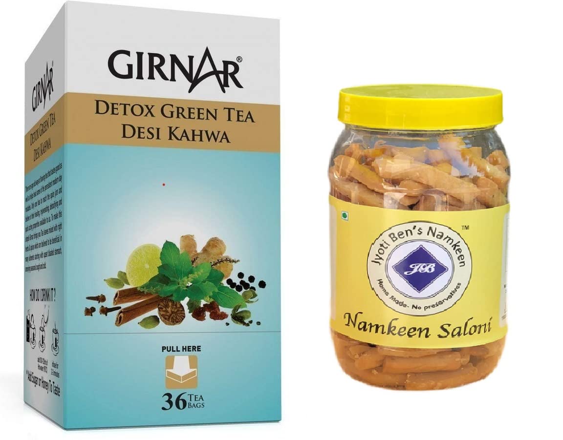 See full amazon price history chart for Girnar Detox Green Tea (36 Tea Bags) + Jyoti Bens Namkeen Saloni 250g Girnar Detox Green Tea (36 Tea Bags) + Jyoti Bens Namkeen Saloni 250g (B0BXSZNWQQ) Amazon Price History, Amazon Price Tracker