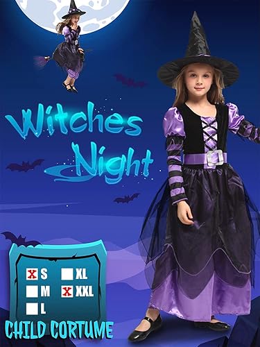 Miniatura 2 de Narecte Halloween Costumes for Girls Halloween Costumes,Witch Costume for Girls Witch Costume,Kids Witch Costume