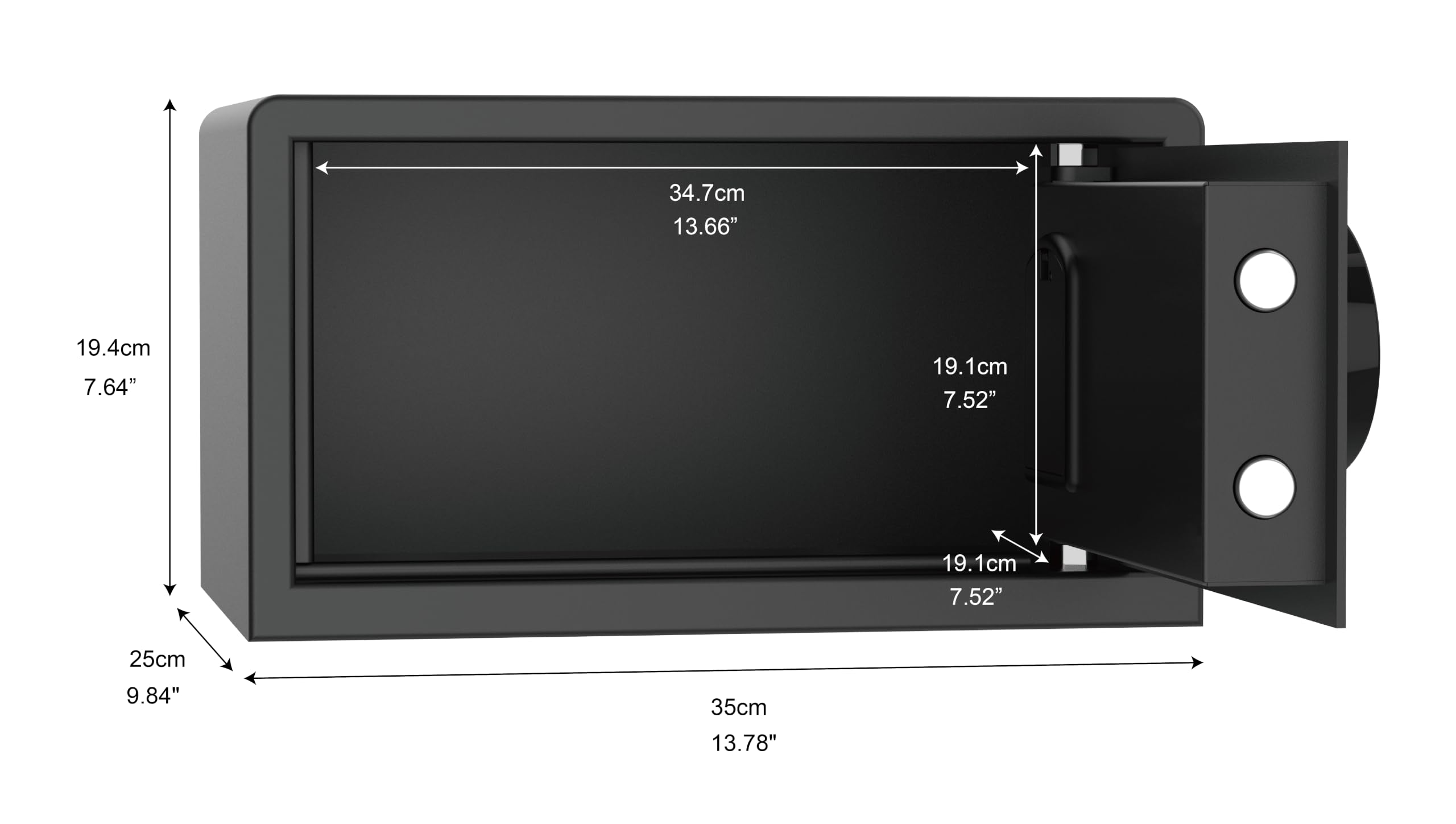 ACS-2 Cassaforte digitale compatta per hotel e ufficio piccola cassaforte | Tastiera elettronica, bulloni motorizzati, porta USB, chiavi di emergenza, display a LED, cassaforte di sicurezza 13.9L