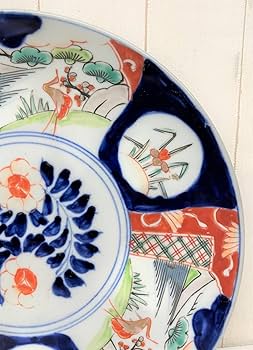 Amazon.co.jp: 伝統工芸 工芸品 工芸美術 鶴図 菖蒲図 錦絵 染付