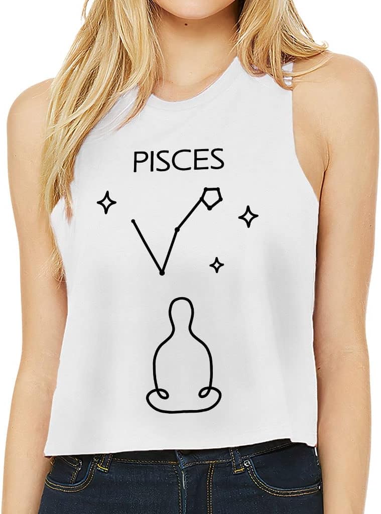 Pisces Design Racerback Cropped Tank - Sign Women's Tank - Cute Tank Top