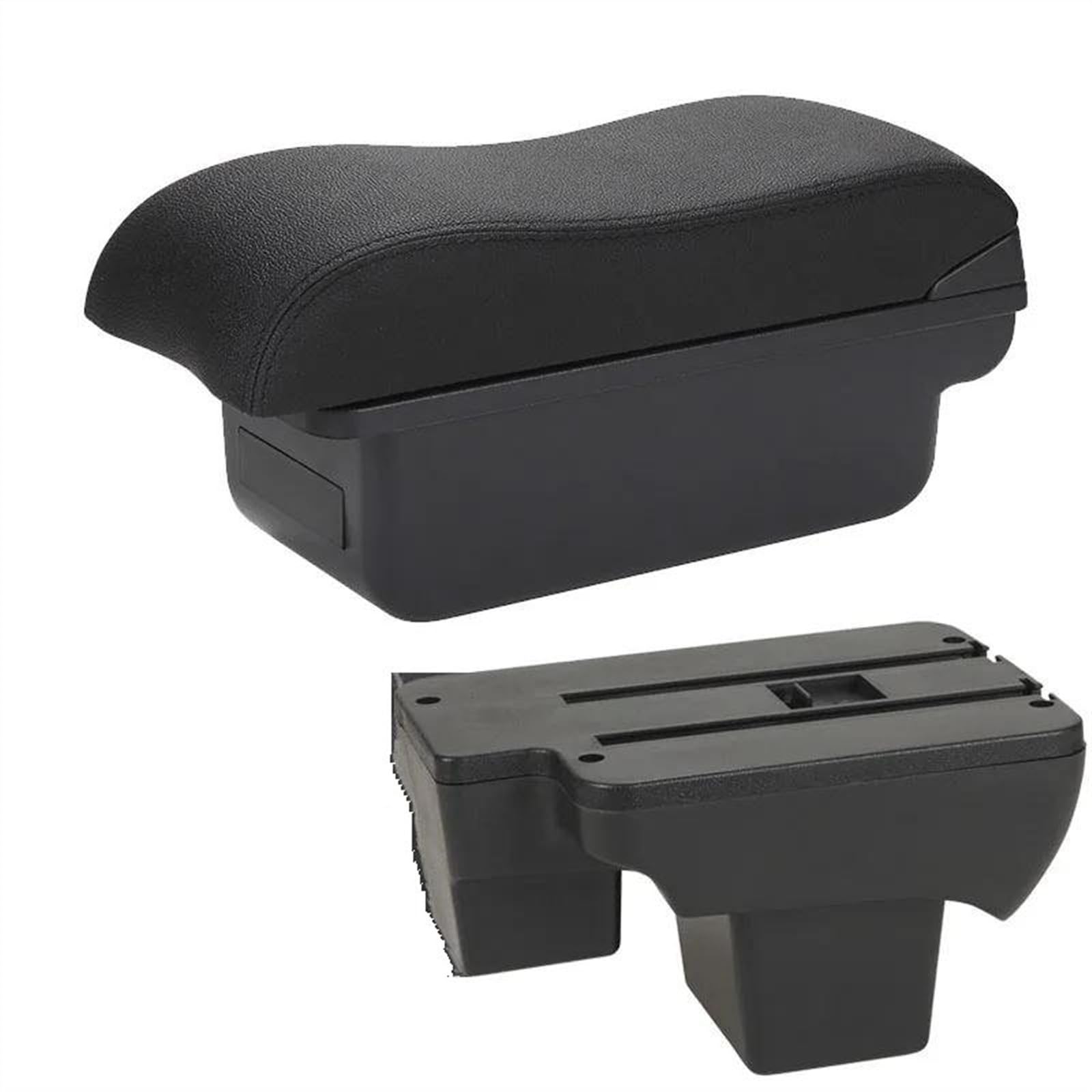 NOHEEU Car Armrest Box 2020-2024 Curved Surface Storage Accessories Leather Dedicated For Polo(C2 Black line NO USB)