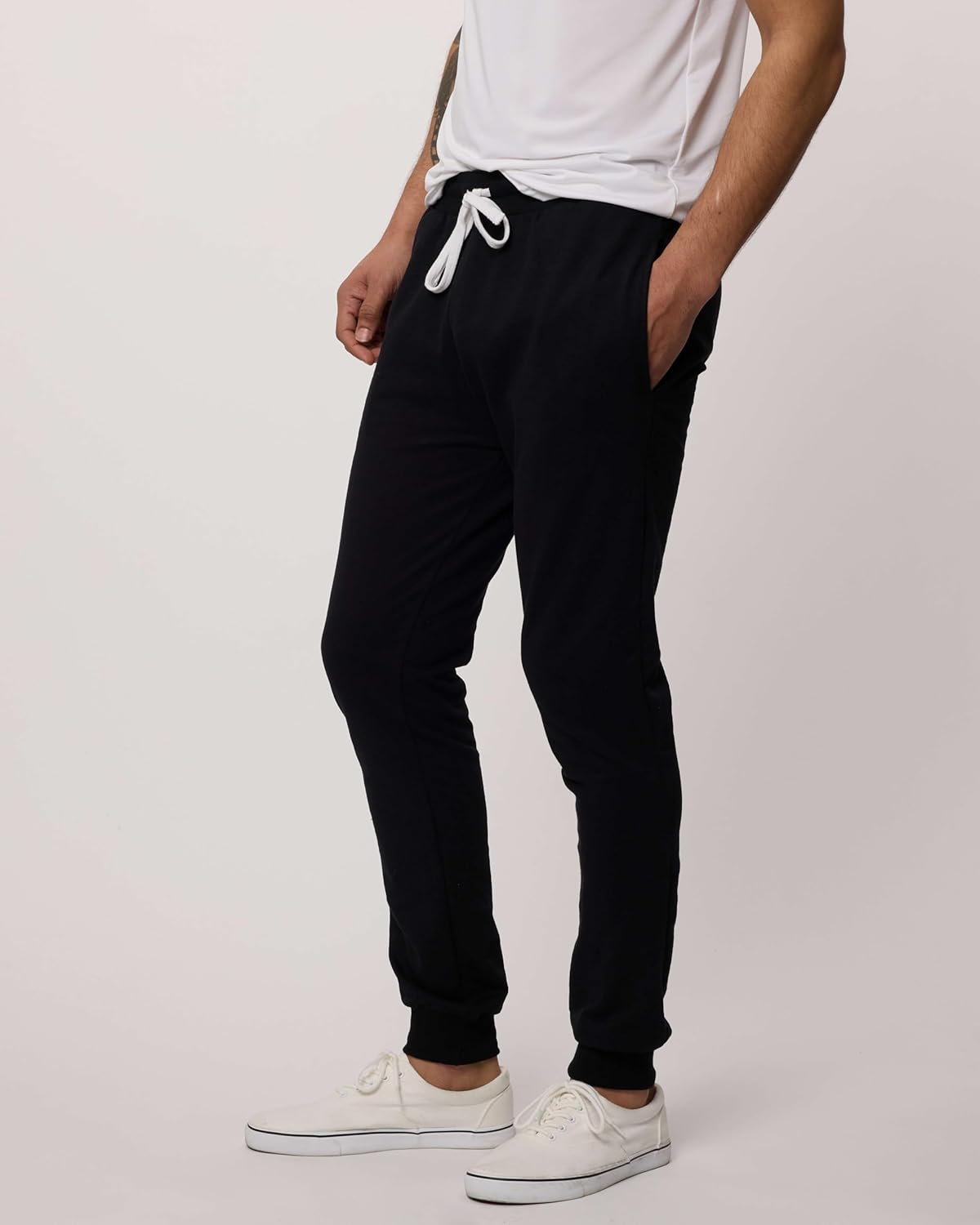 Real Essentials 3 Pack: Men's French Terry Fleece Active Casual Jogger Sweatpants with Pockets (Available in Big & Tall) - Image 5