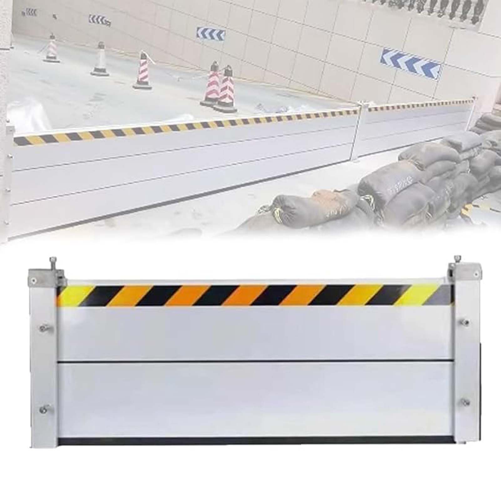 OTHZONFront Door/Patio Door Flood Control Barrier, Flood Protection Barrier Aluminum Baffle, Reusable Detachable Water Barrier Shield, for Garage/Basement/Front Door/Driveway
