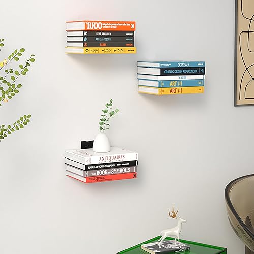 Miniatura 2 de Estantes flotantes invisibles montados en la pared, organizadores de libros de alta resistencia, estantes de metal, estantes de almacenamiento de