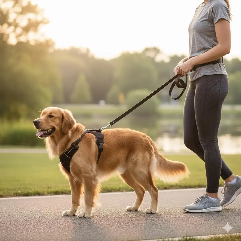 Guia Mãos Livres Pet Ajustável para Corrida e Passeio com Cães e Gatos