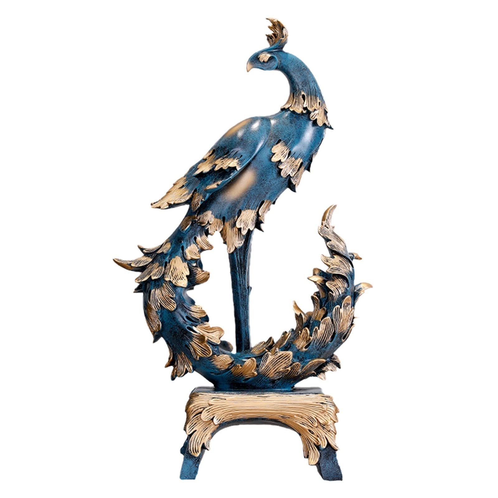Aottsd A Ottsd Phoenix Resin Sculpture Figurine Handmade Living Room Desktop Decor Color 20Cm