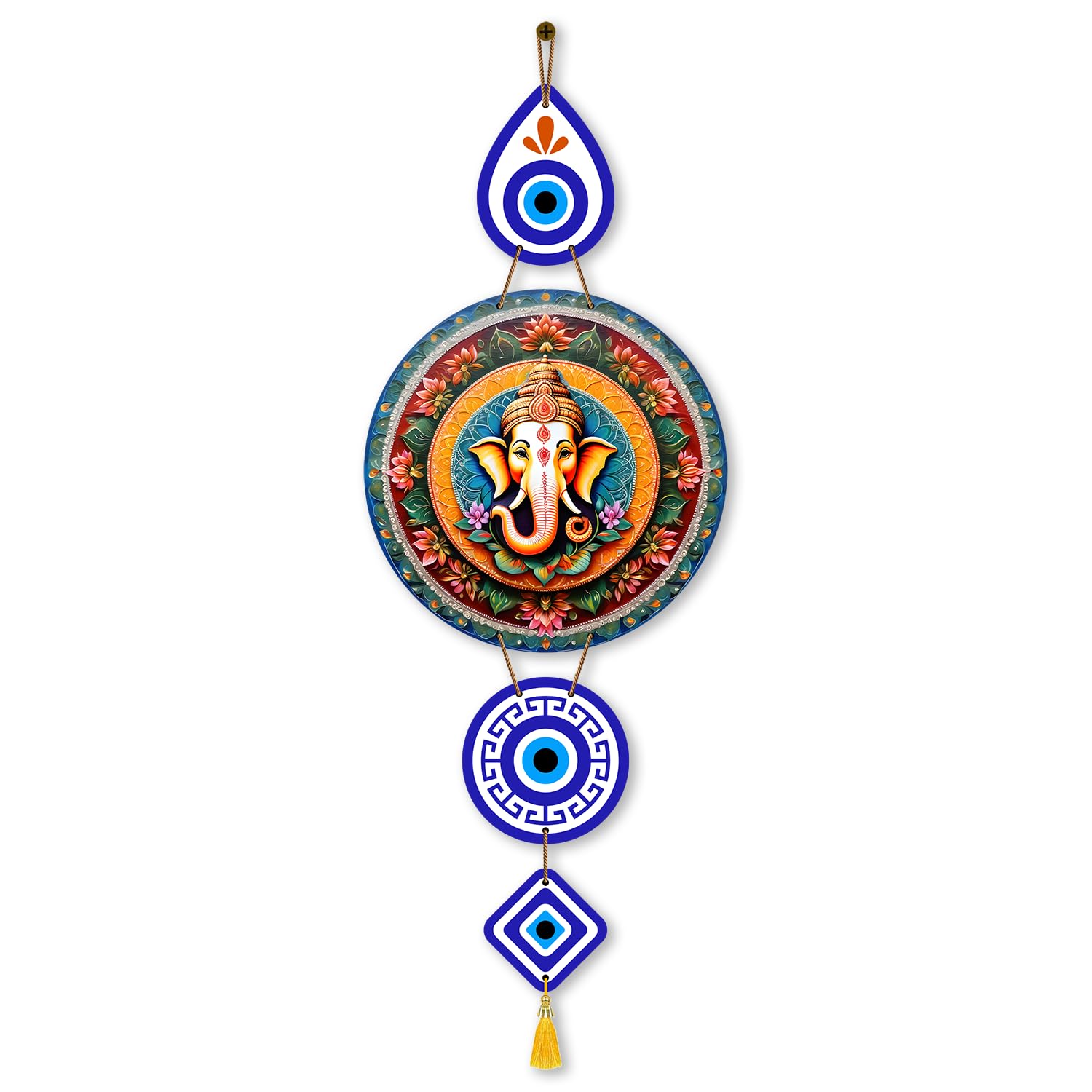 Divinity Decor Ganesh Ji in orange and blue mandala Wooden Wall Hanging Decoration Items for Home | Gifts | MDF Art for Living Room | Home and Wall Decor | Modern Wood Hanger - AN-R-81 (B0DGLN3G9C) Amazon Price History, Amazon Price Tracker