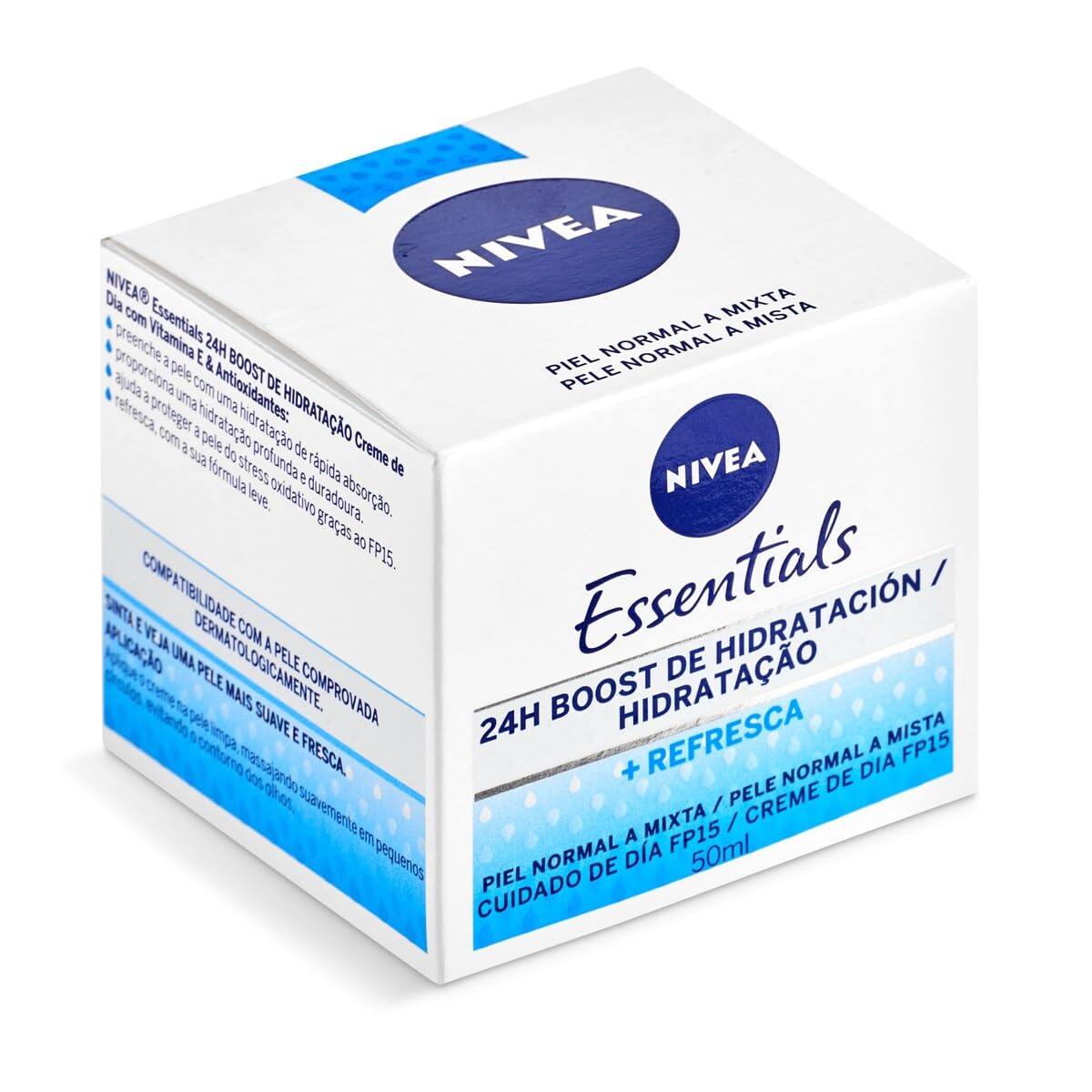 Nivea Crema De Día Refrescante Fp30 (1 X 50 Ml), Crema Hidratante Facial Con Vitamina E, Crema Refrescante Para Piel Normal Y Mixta Con Protección Solar