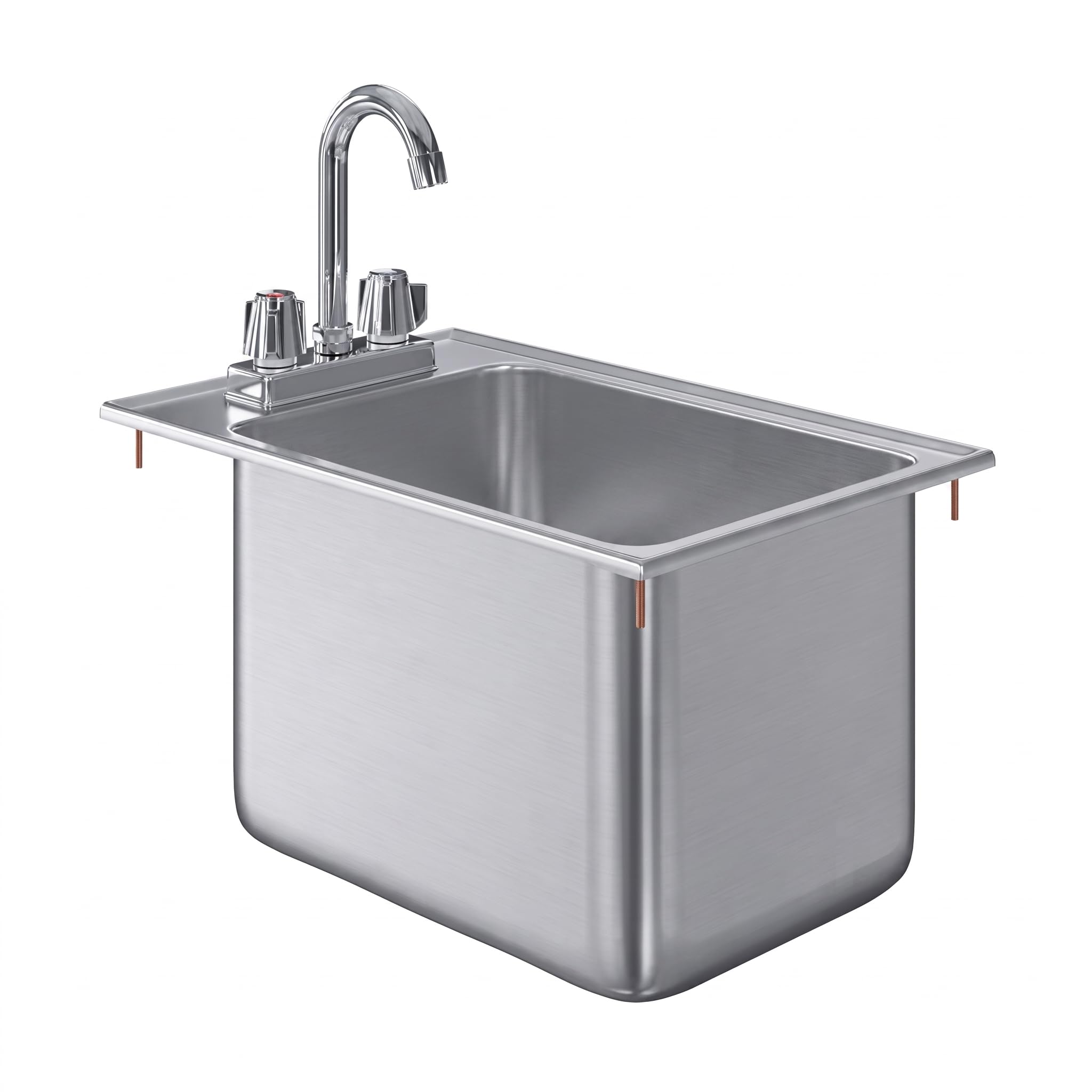 AmGood 1 Compartment Drop-In Sink - 13 x 18.5 in. Overall, 10 x 14 x 10 in. Bowl - NSF 18-Gauge 304 Stainless Steel Self-Rimming Hand &amp; Prep Sink | Bar, Food Truck &amp; Concession (Faucet Included)