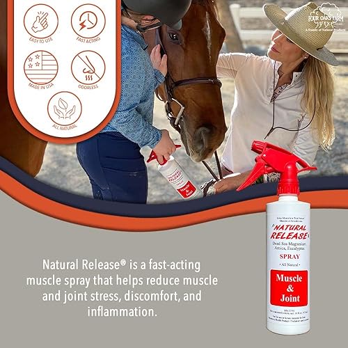 Miniatura 8 de Four Oaks Farm Ventures, Tratamiento en aerosol muscular de liberación natural, linimento de caballo para dolores musculares, dolor en las