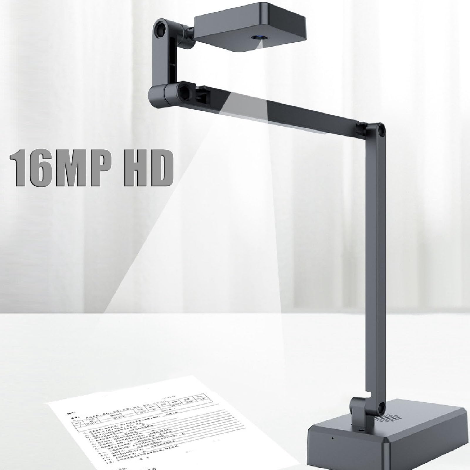 Generic Aparat o Wysokiej Rozdzielczości Kamera Internetowa USB do Dokumentów 16 MP Potężna Moc Sprzętowa do Demonstracji na żywo dla Systemu Windows ABS, Stop Aluminium