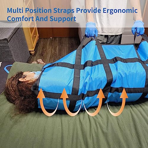 Sturdy Positioning Bed Pad with Reinforced Handles 48\" x 40\", Soft Reusable and Washable Transfer Sheet Multipurpose for Turning, Lifting, Sliding