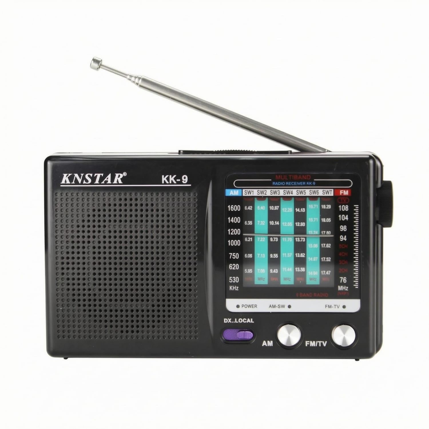 Multi-Band Portable AM AM & Frequency Modulation Radio Compact Shortwave Radio Telescopic Antenna Broadcast Set, Black-image-47