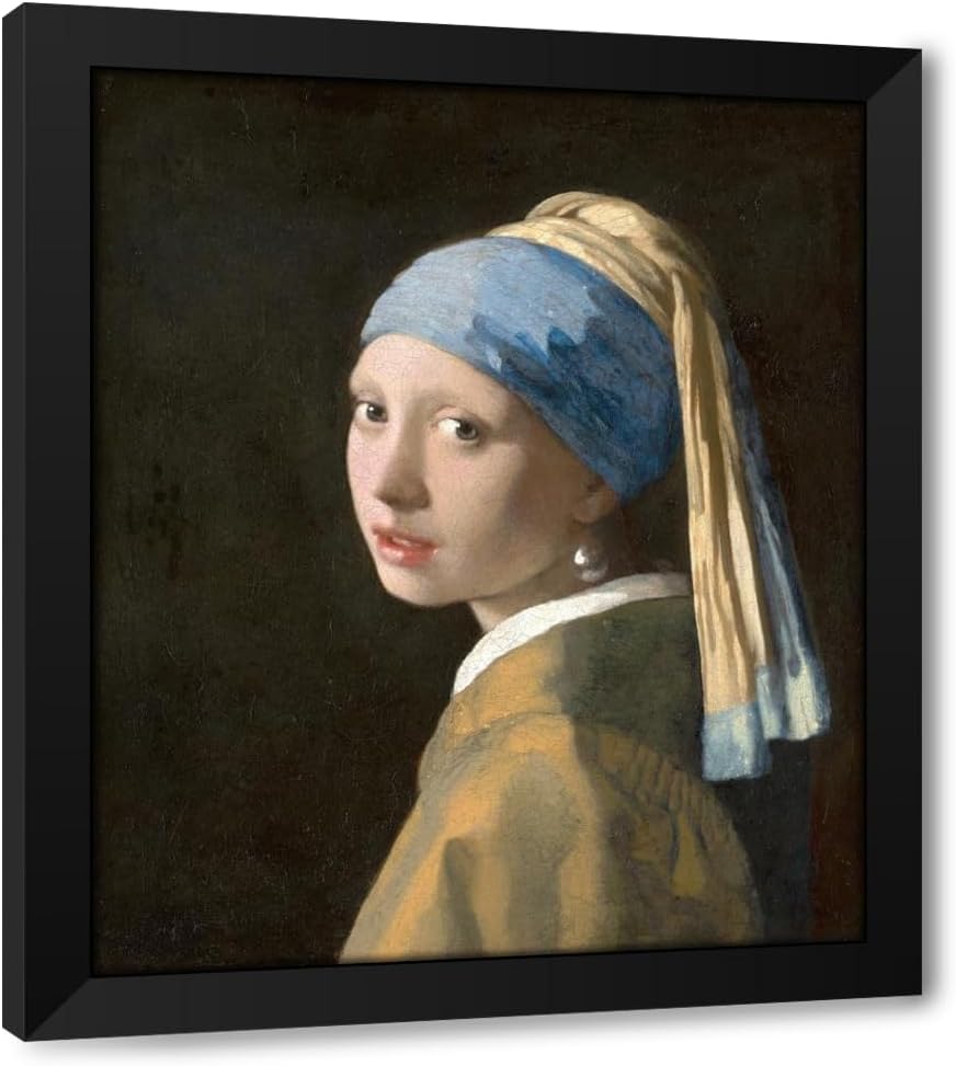 ArtDirect Girl with a Pearl Earring (c. 1665) Custom Framed Art Print Giclee Print or Canvas Options with Various Sizes and Customization by Johannes Vermeer