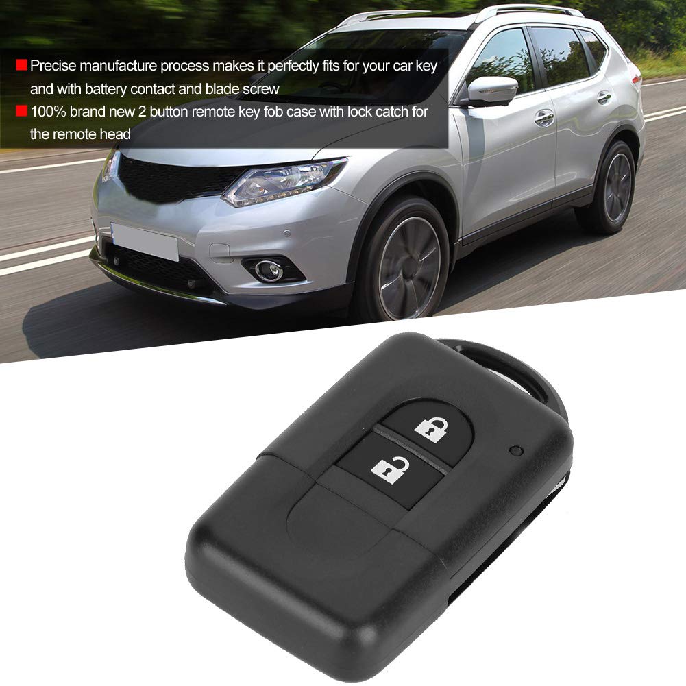 HIBEYO Custodia Per Chiave Auto Con Strass Per Nissan Qashqai, Juke, X-Trail, Micra - Guscio Rigido Argento + Portachiavi
