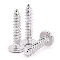 Vista 8 de Tornillos de madera con tapa de cabeza plana M3 x 0.315 in (100 unidades), acero inoxidable 304 18-8, tornillos de chapa de cabeza hueca