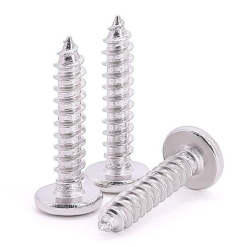 Miniatura 8 de Tornillos de madera con tapa de cabeza plana M3 x 0.315 in (100 unidades), acero inoxidable 304 18-8, tornillos de chapa de cabeza hueca