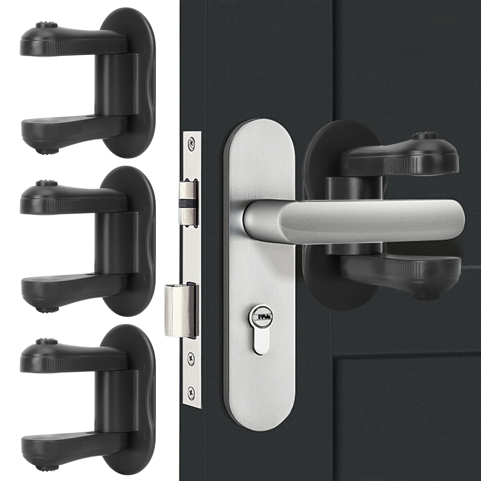 Child Proof Door Lever Lock, 3 Pack Door Locks for Kids Safety, Door Knob Child Proof, Baby Proofing, 3M Adhesive, Door Handle Child Proof, Baby