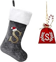 Vista 113 de Medias de Navidad de Terciopelo Rojo de 20 Pulgadas con Puño de Felpa Súper Suave Blanco con Monograma, Medias de Navidad Personalizadas Bordadas
