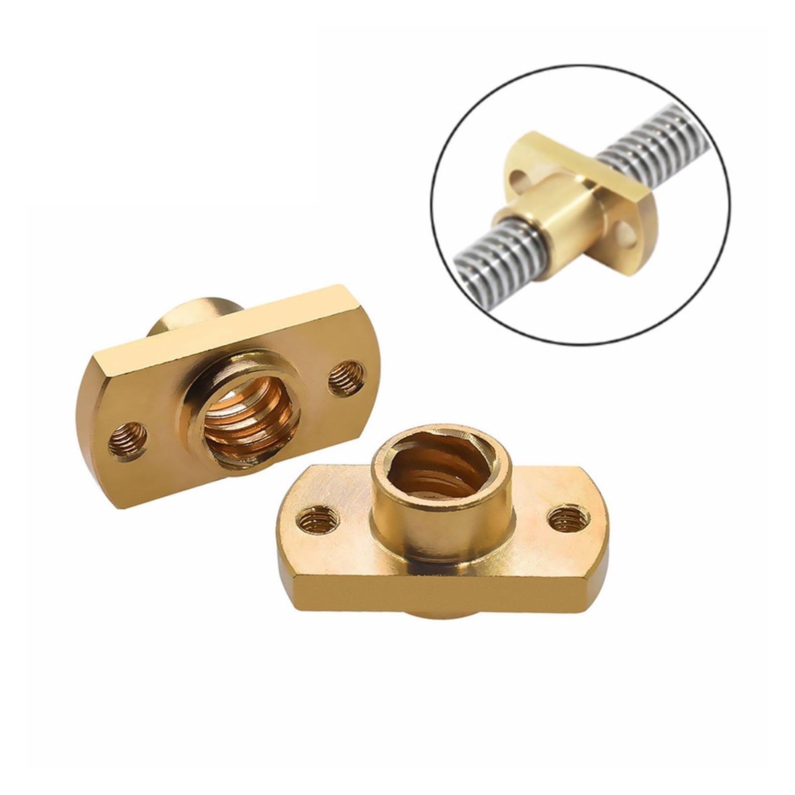 Metal Ball Screw nut T8 Lead Screw Nut Pitch 2mm Lead 8mm Brass T8x8mm Flange Lead Screw Nut