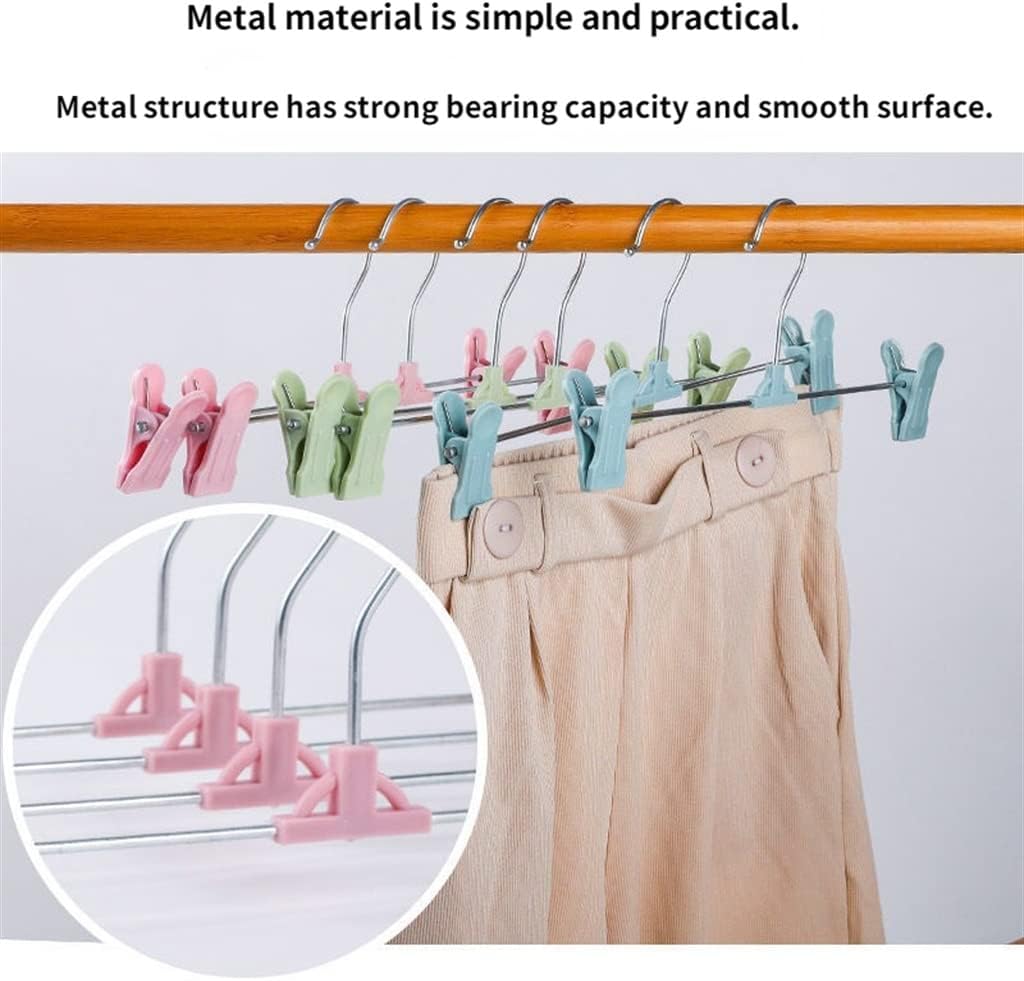 10-Pack Skirt Hanger with Adjustable Plastic Handle Pants Rack(E)