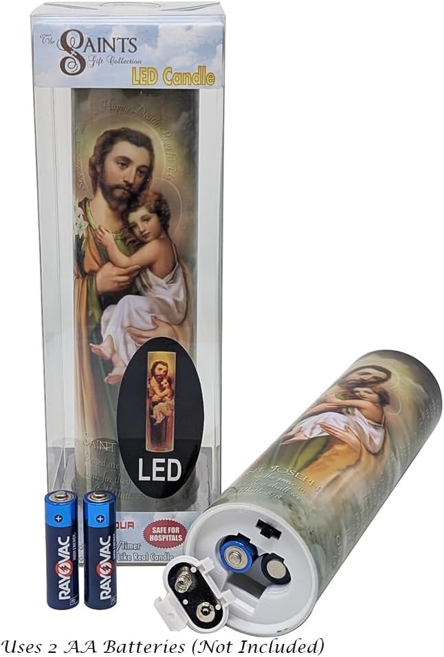 St Joseph with Child LED Prayer Candle