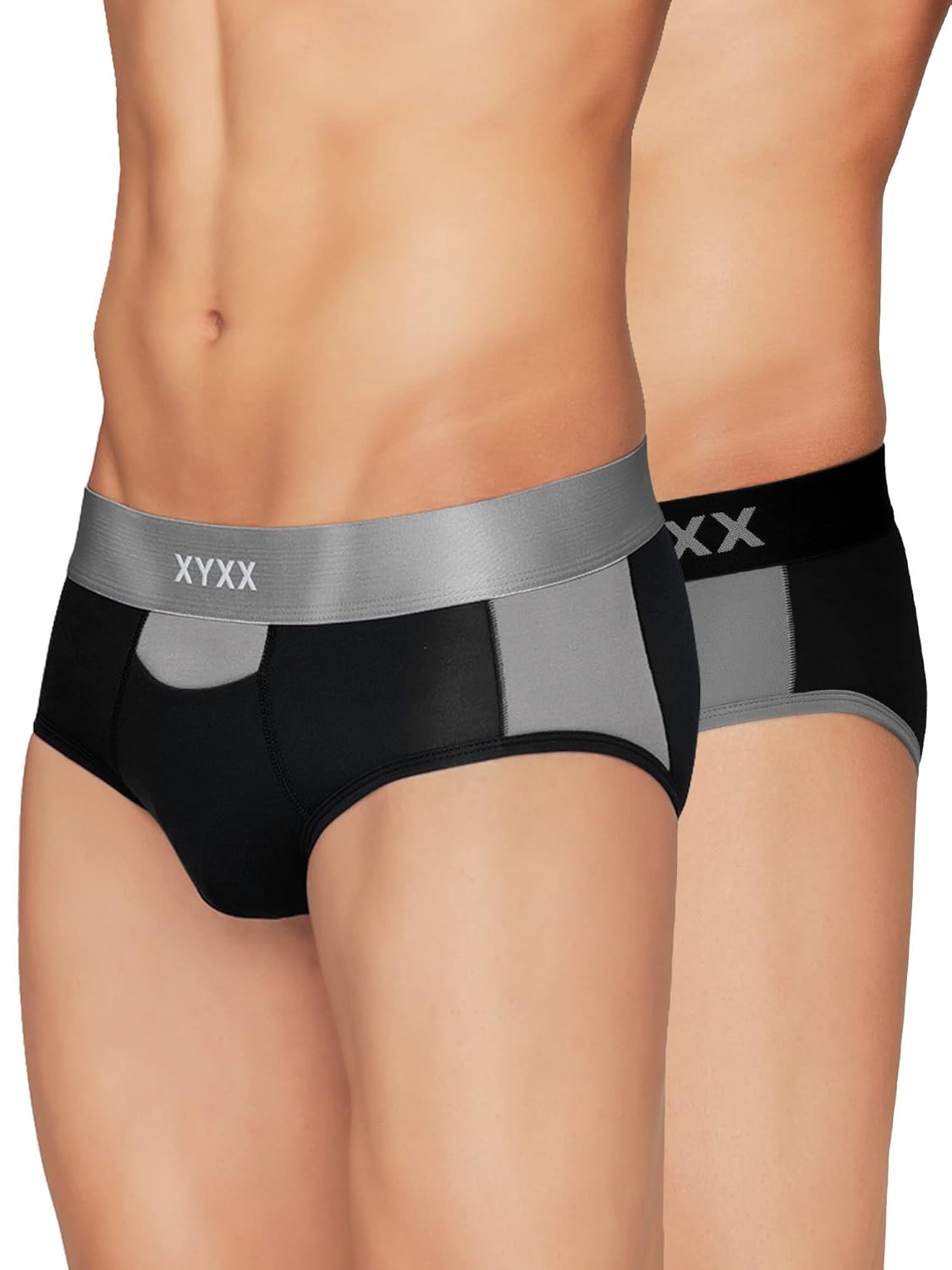 XYXX Men’s Dualist Micromodal Regular Fit Colorblock Antimicrobial Briefs with No Marks Waistband (Pack of 2)