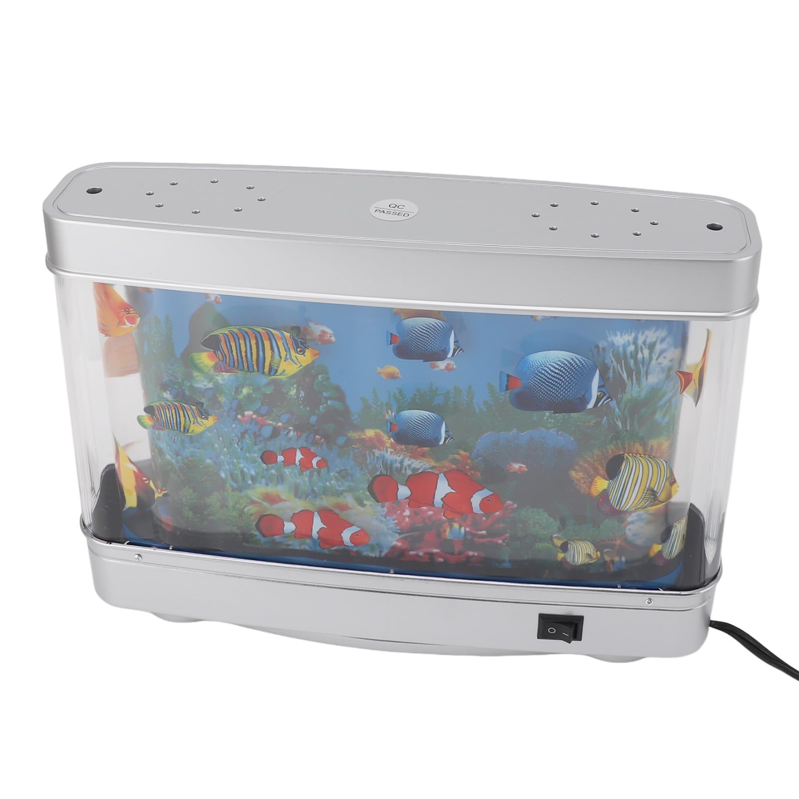 ViaGasaFamido Mini Acuario Falso para Pecera Lámpara Decorativa con Peces Tropicales Artificiales Océano Virtual En Movimiento para Dormitorio O Escritorio con Proyección 3D Luz Noche