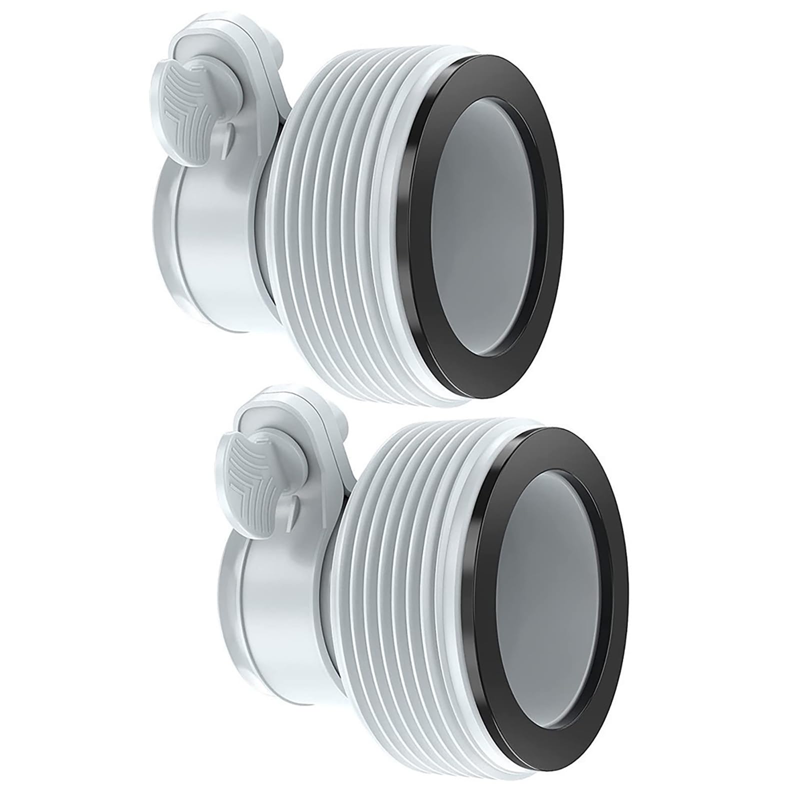 Kit Adattatori Per Tubo Piscina 38/32 Mm - 2 Pezzi Con Fascette E Cacciavite, Raccordo Per Pompa E Valvola, Plastica Grigia - 2