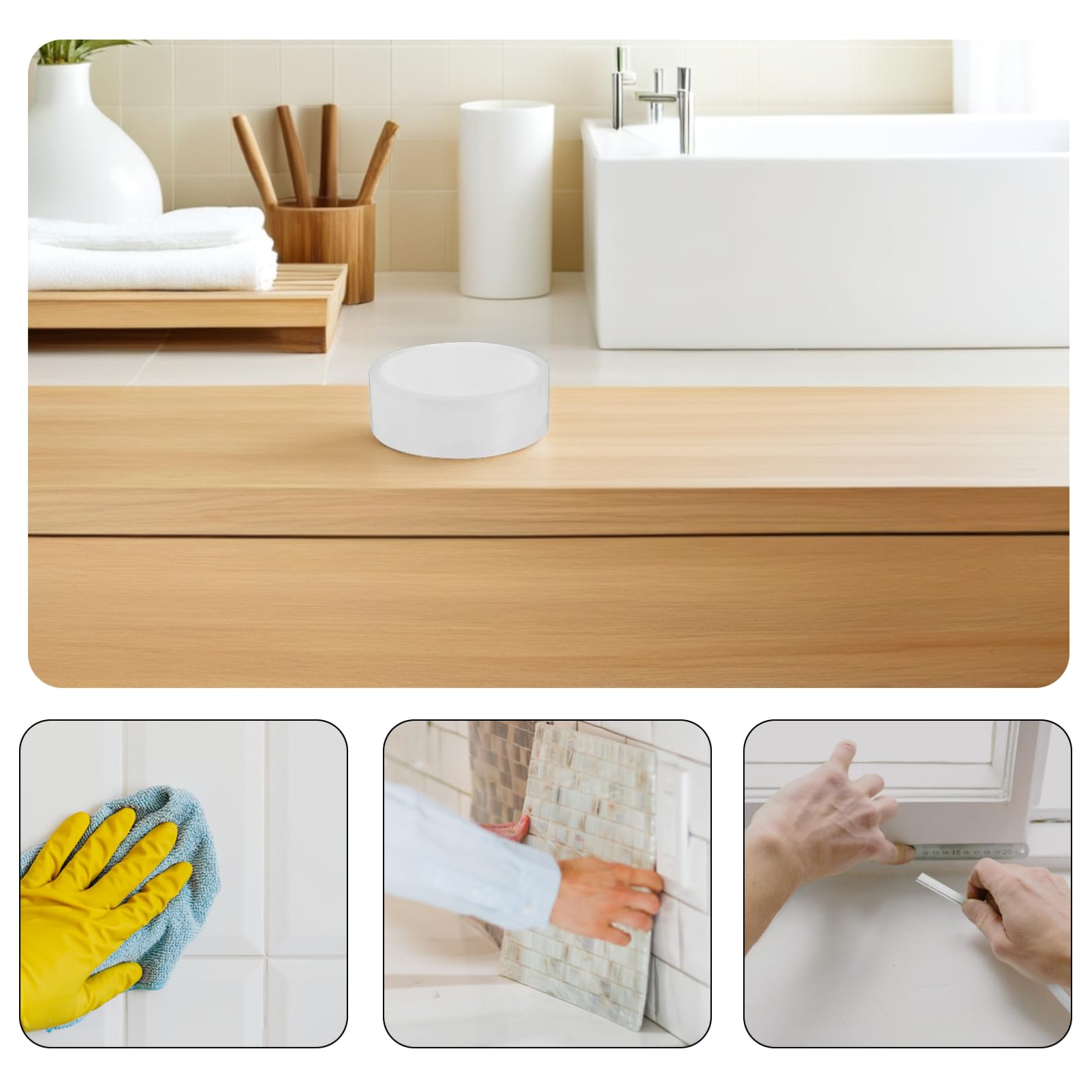 BELLIFFY Waterproof Patch Kit 2 Rolls of Adhesive Caulk Strips for Window Door Seals Insulation Acrylic Sealant Tape