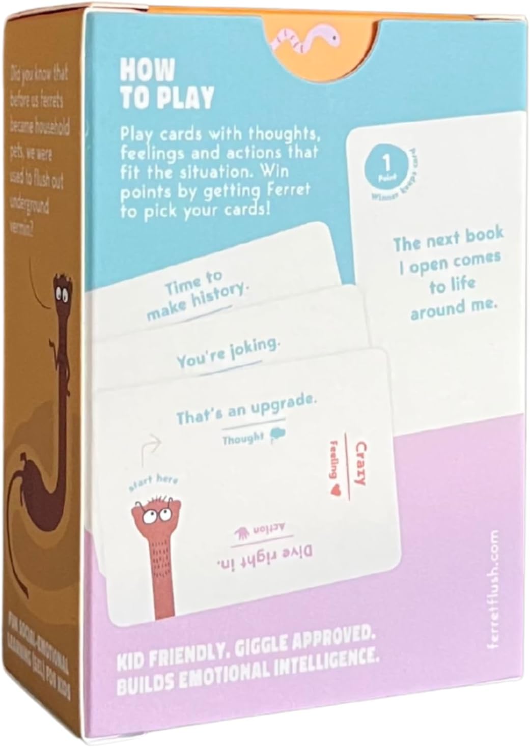 Ferret Flush® Junior Pack | Fun Conversation Card Game for Kids Ages 7+ | Build Confidence & Connection | Icebreaker for Families, Classrooms & Small Groups | SEL Tool