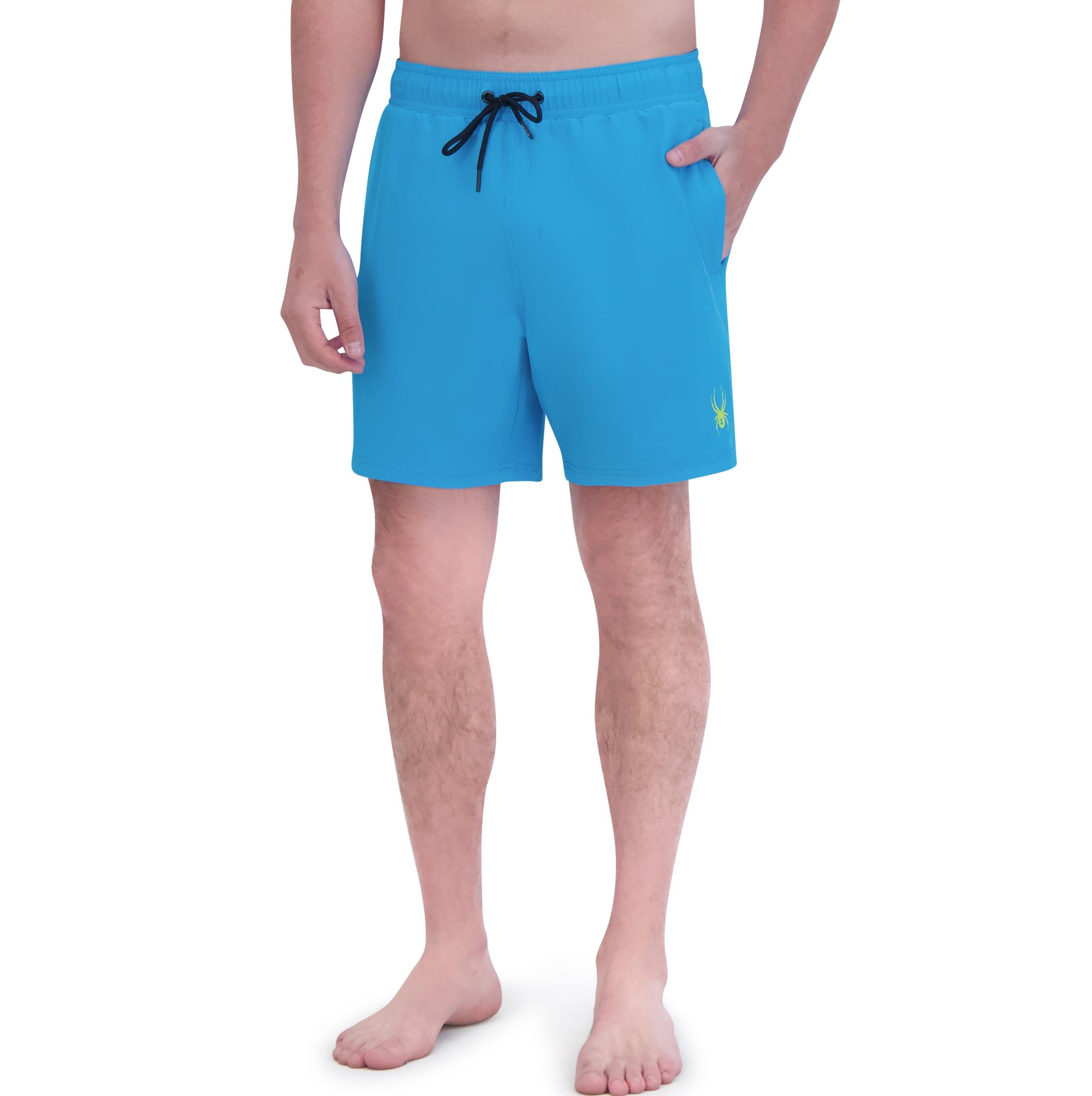 Spyder Men's Mix Swim Trunks, Stretch, Quick-Dry, 7-Inch Board Shorts, Upf 50+, Brief Liner