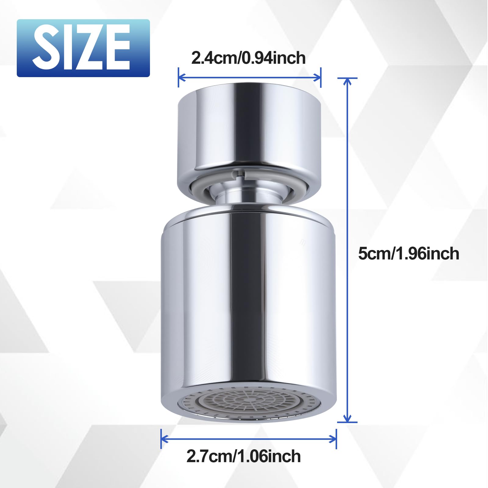GOLD DEER Swivel Faucet Aerator 360 Degree Twist Kitchen Sink Aerator Dual-Function Sink Sprayer Attachment Kitchen 55/64 Inch Female Thread Faucet Extender Splash-Proof - Image 4