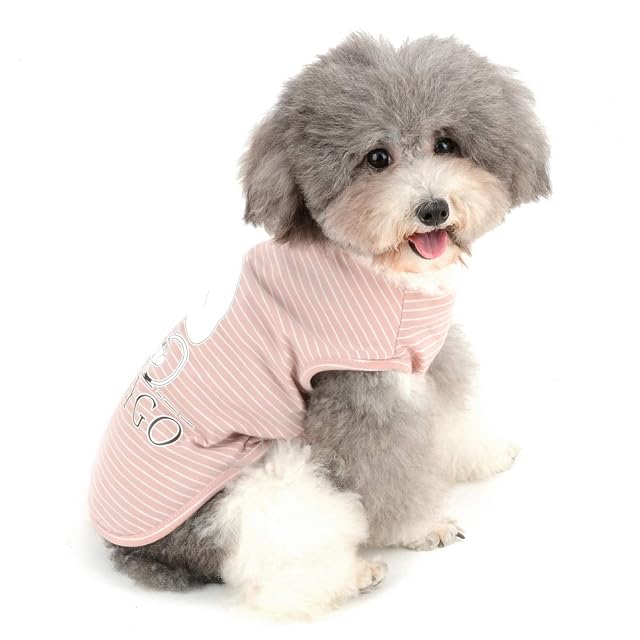 Zunea Camisetas de perro para perros pequeños Chica Chaleco a rayas Verano Tank Top Ropa Cachorro Gatos…