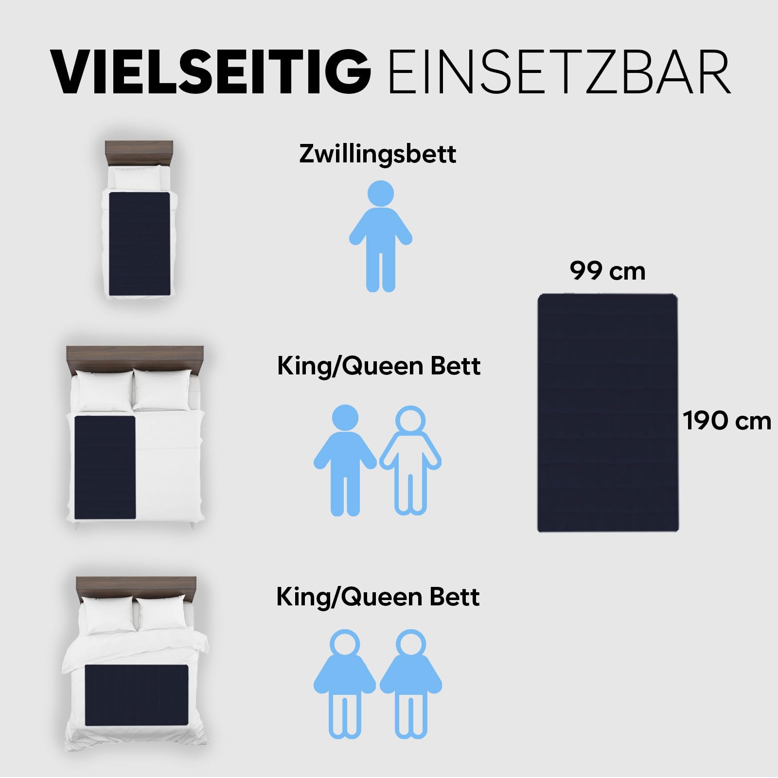 Adamson B10 kühlende Matratzenauflage – Twin 190x100 cm – 100% Baumwolle – Kühlmatte Bett für ruhigen, erholsamen Schlaf – Ideal für heiße Schläfer – Energiesparendes Design