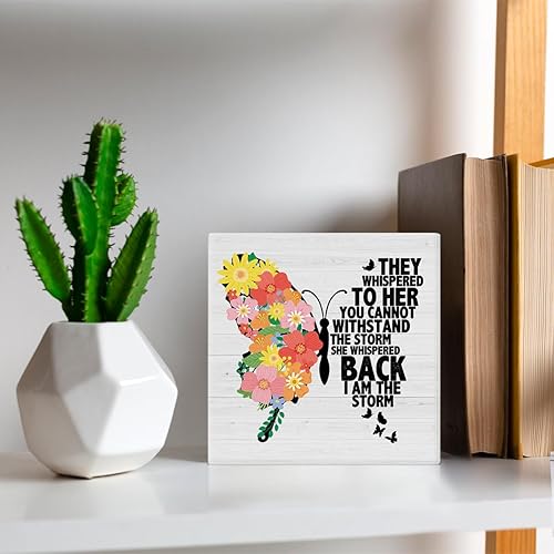 Miniatura 6 de Letrero de madera con texto en inglés "I am the storm) con texto en inglés "I am the storm) con texto en inglés "I am the storm) con diseño de