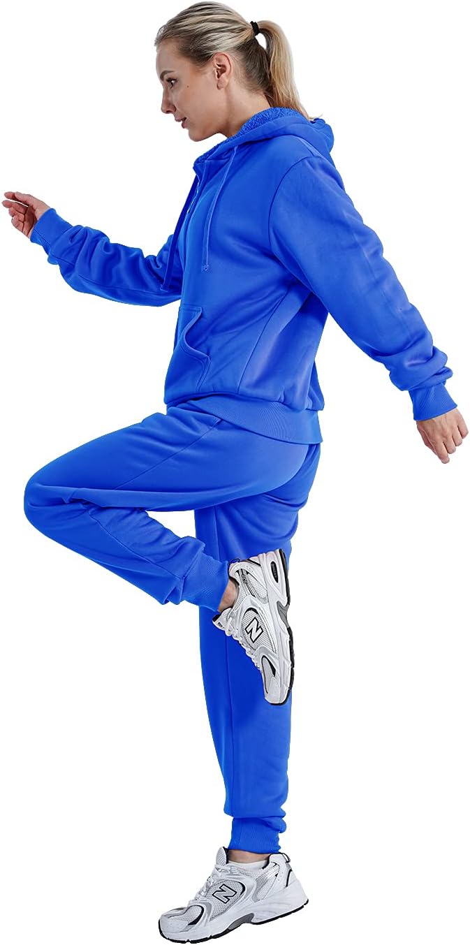 Gary Com 2 PCS Outfits Women's Fleece Sherpa Lined Sweatsuits Long Sleeve Hoodie and Sweat Pants Winter Warm Tracksuit Set - Image 3