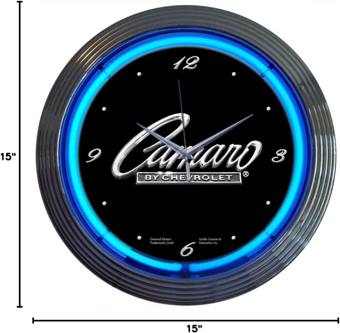 Neonetics Cars and Motorcycles Camaro Neon Wall Clock, 15-Inch