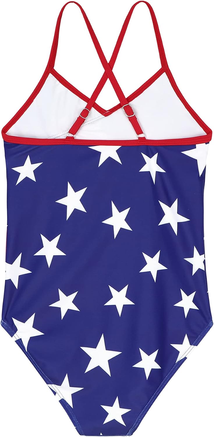 Zando Cute Ruffle Girls Swimsuit Size 2-10 Years - Adjustable One Piece Girls Bathing Suits Kids Swimsuits for Summer Beach