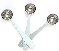 Vista 1 de Apace Living Juego de 3 cucharas medidoras de acero inoxidable para té de hojas sueltas, café y más (M, plateado)