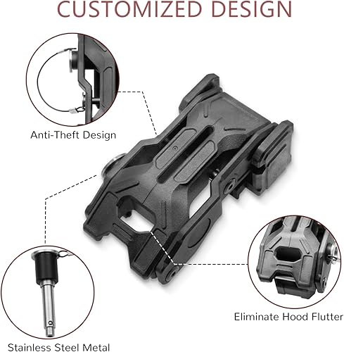 Miniatura 7 de Cierres de capó mejorados para Jeep con llaves, cierre de capó para Jeep Wrangler JL JLU 4XE Gladiator JT 2018-2025, accesorios de cierre de capó