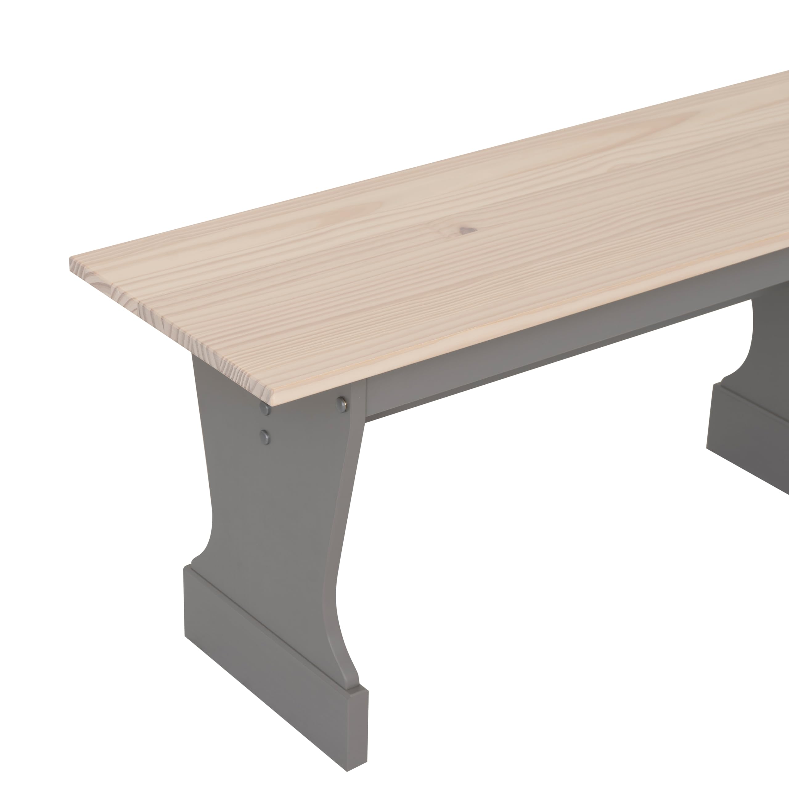 Linon Harris Grey and Maple Solid Pine Backless Dining Bench